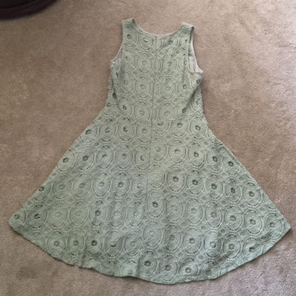 Altar'd State Dusty Sage High Neck Lace Dress - Picture 2 of 5